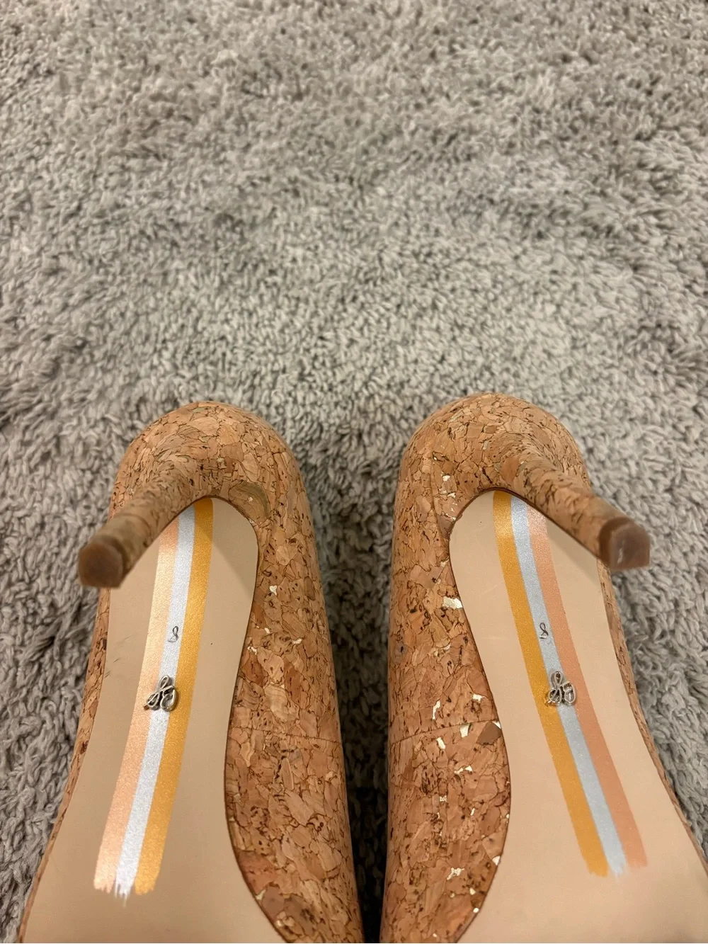 Sam Edelman Cork Pointed-Toe Pumps - Natural Cork Tan